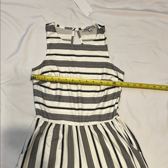 Black and White Striped Palazzo Jumpsuit - Picture 3 of 12